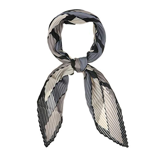 Allegra K Women's Retro Pleated Plaid Rhombus Head Neck Scarf Scarves Checkered Neckerchief