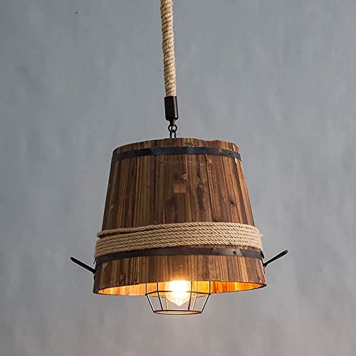 Plafonnier baril de vin en bois pour bar à la ferme et cuisine chaleureuse