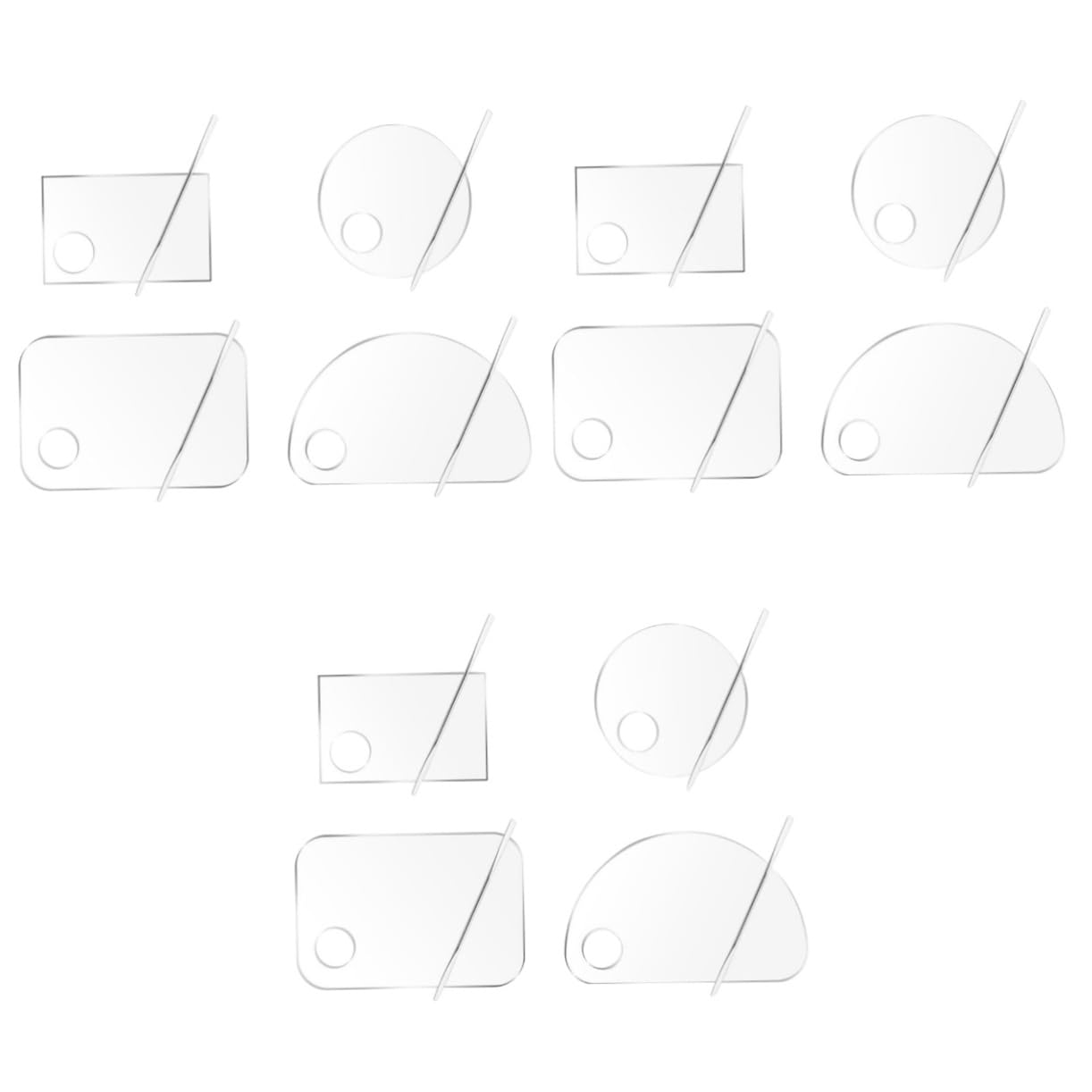 Angoily 3sets Palette Di Miscelazione Cosmetica Acrilico Trasparente Per Fondotinta Art Inclusi Bastoncini Per Miscelazione Perfetta Per Trucco Professionale e Uso Personale