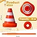 Sawysine 24 Pack Construction Cone Cups with Straws Bulk, Traffic Cones Party Favor 10 oz Plastic Reusable Kids Race Cups Set for Construction Traffic Theme Racing Car Birthday Party Supplies
