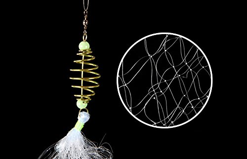 Fishing Net, Tuscom Foldable Collapsible Telescopic Fish Landing Net Durable Nylon Mesh Fishing Net Netting Copper Spring Shoal Fishing Tackle Fish Catching Network Crab Fish Trap Cast (5.5x5.5cm) - Thumbnail 3