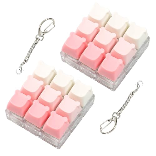 2 Pcs Cute Keyboard Fidget Toy for Adults, 9 Keys Bear Keyboard Clicker