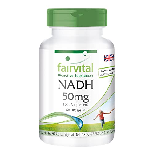 Fairvital | NADH 50mg - Vegan - HIGH Strength - 60 Capsules - Delayed Release Due to DRCaps
