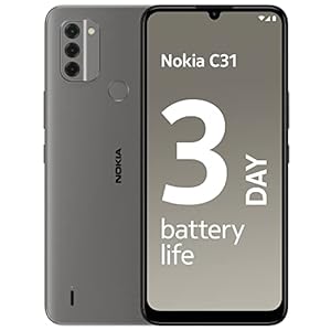 Nokia C31, 6.74” HD+ Display, 13+2+2 MP Rear & 5MP Front Google Camera, 3-Day Battery Life, Android 12 | Charcoal, 3+32GB