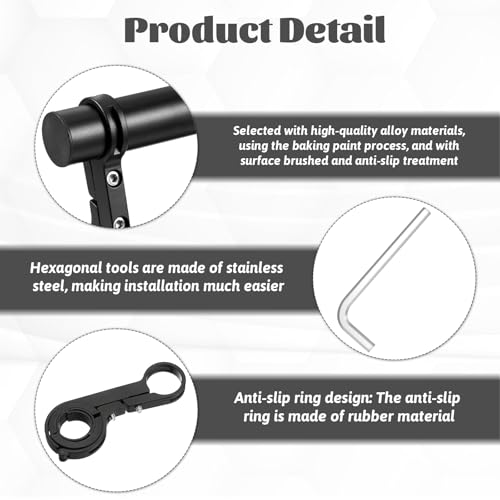 2 Set Bike Handlebar Extender, Aluminum Bicycle Handlebar Extender Bicycle Handlebar Extension Bracket for Bike Mounts