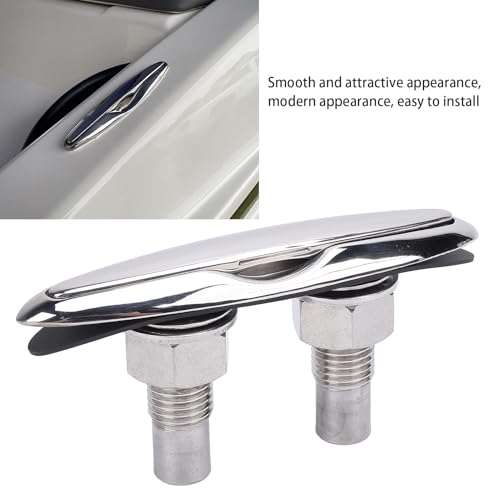 EVGATSAUTO 6 Inch Retractable Boat Cleat Stainless Steel Marine Dock Cleat, Highly Polished Stainless Steel Folding Cleat for Boats, Watercraft, Cruisers, Kayaks, Pontoons - Thumbnail 2