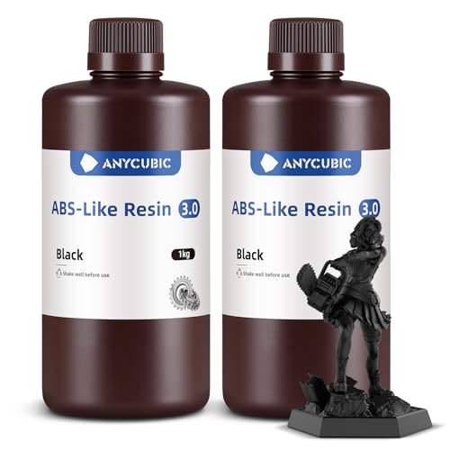 Image of ANYCUBIC ABS-Like Resin 3.0, 3D Printer Resin with Enhanced Strength and Toughness, High Precision and Minimal Shrinkage, Wide Compatibility for All LCD Resin 3D Printers (Black, 2kg)