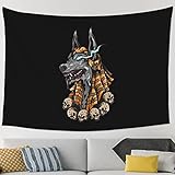 QIZYOQA Fiercely Anubis Mummies Grin Tapestry 90 X 60Inch Large Size Wall Hanging Funny Home Decor Tapestries For Living Room Bedroom Dorm Home Decor Wall Art