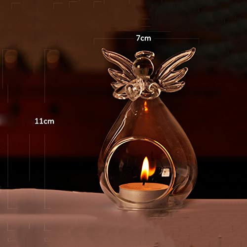 Acquire New Angel Glass Votive Crystal Table Stand Tea Light Candle Holder Candlestick Angel Shape Glass Candle Holder #TOP1