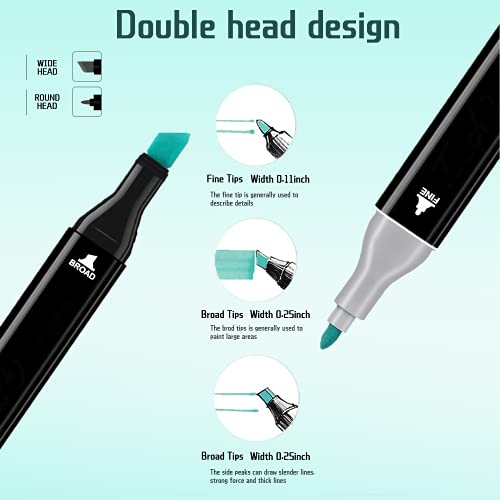 Vokiuler 168 Colors Alcohol Markers For Artists, Smart Coloring App, Art Markers Set, Dual Tip Markers For Kids Adult Artist Coloring Painting Sketching Drawing, Chisel & Fine With Travel Case #TOP4