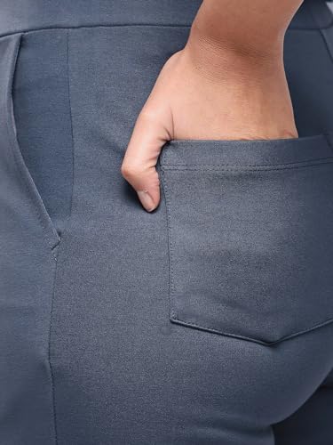 Image of FableStreet Women Formal Trousers | Tapered Fit Mid Rise Ankle Length Design | Solid Pattern & Plain Weave Fabric | Office Wear & Business Casual Pants