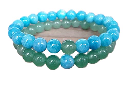 Bracelet aigue-marine et péridot 8mm pour homme et femme, perles de lithothérapie