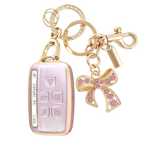 Coque de clé rose pour Land Rover et Jaguar à 5 boutons Kirain