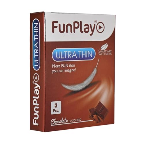 Image of FunPlay Ultra Thin Chocolate Flavoured Condoms - 3 Pcs | Premium Latex for Men | Ultra Sensitive Feel | Discreet & Safe Protection | Smooth Lubricated Flavoured Condoms
