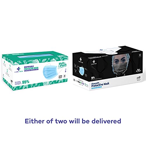Image of 3 Ply Disposable Cotton Face Masks (Pack of 200, Black) for Unisex with Nose Pin BIS, (ISI) Certified Mask with Melt Blown Layer