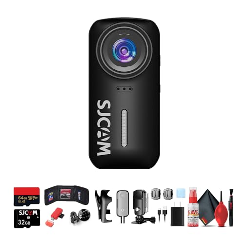 Image of SJCAM C110 Plus Action Camera with 4K Video, Gyro Stabilization, and Audio Recording, Bundle Including: 64GB Micro SD Card, Card Reader, Card Wallet, and USB‑C Adapter