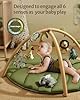 Blissful Diary Baby Play Gym & Activity Mat, Oversize Leaf Shaped Baby Play Mat w 6 Detachable Toys, Tummy Time Mat Promote Motor Skills & Sensory Development Mat, Newborn Infant Baby Essentials Gift #1