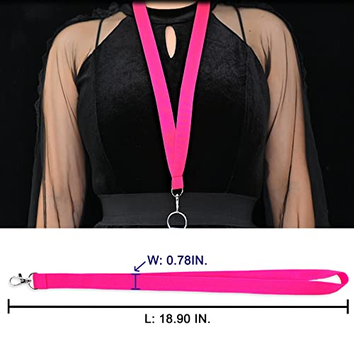 CANWELUX 100 Pack Bright Neon Hot Pink Lanyard for ID Badges (NO ID Holder), Neon Pink Cruise Lanyard for Carnival Cruise, Office, School by CANWELUX - Image 3