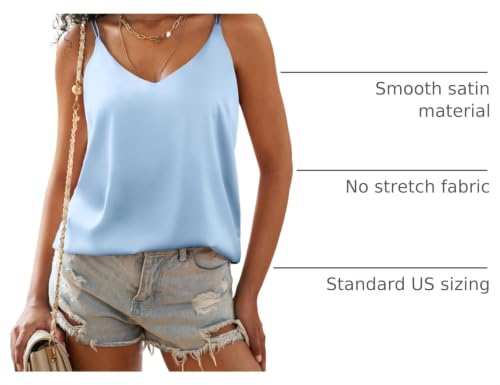 Image of Ekouaer Womens 2-Pack Silk Satin Camisole Tank Top V Neck Sexy Cross Back Spaghetti Strap Cami Sleeveless Lounge Tops S-XXL