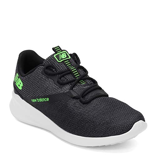 New Balance Men's Cush+ District Run V1 Running Shoe, Black/Green, 8.5 M US