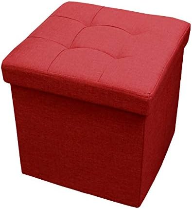 Amazon Co Jp 収納ボックス Sサイズ Fbcレッド スツール 収納 椅子 スツールボックス オットマン おしゃれ フタ付き ホーム キッチン
