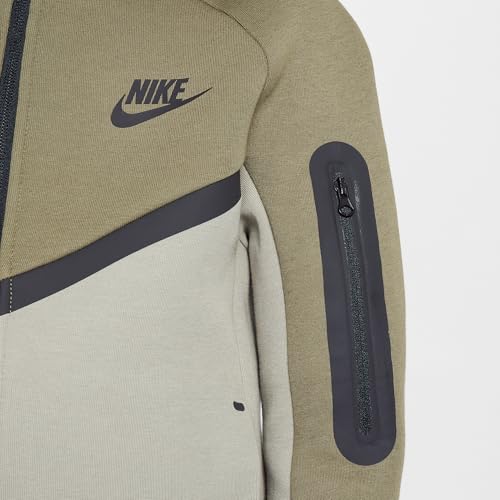 Nike Sportswear Tech Fleece Big Kids' Full-Zip Hoodie (HV5867-320, Light Army/Medium Olive/Black/Black)4