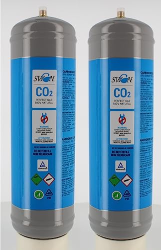 Swan Co2 1200 g Gaskartusche Einwegflasche M11x1 für Sprudelwasserspender 2 Flaschen