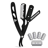 BEAUTICONE Straight Razors for Men, Straight Edge Razor, Single Blade, Stainless Steel, Barber Razor for Men's Shaving, Barber Shaving Knife, Swinglock