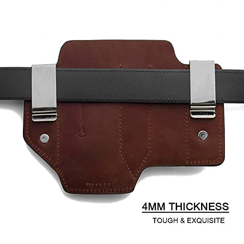 Gentlestache Multitool Sheath for Belt Multitool Pouch Leather Belt Holder for Multitool EDC Pocket Organizer with Clip for Belt and Flashlight Holster Multitool Color Brown