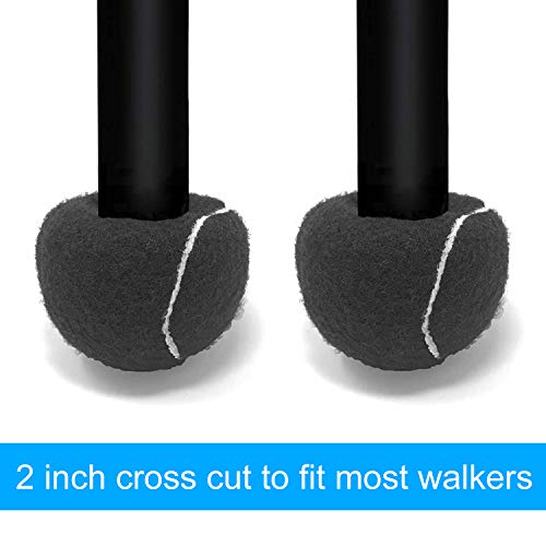 URBEST Walker Tennis Balls 4pcs Precut Heavy Duty Tennis Balls for Walkers, Pre Cut, Black
