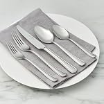 HENCKELS Cottage 45-Piece Flatware Set, Service for 8, Polished 18/10 Stainless Steel Silverware, Corrosion Resistant & Dishwasher Safe