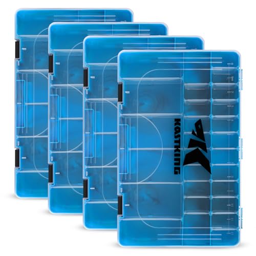 Image of KastKing Tackle Boxes, Plastic Box, Plastic Storage Organizer Box with Removable Dividers - Fishing Tackle Storage - Box Organizer - 2 Packs /4 Packs Tackle Trays - Parts Box