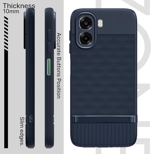 Image of Pikkme Back Cover for Oppo A6X 5G Camera Protection 3D Hexa Cube Design Silicone Protective Bumper Case (Blue)