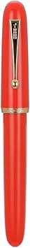 Jinhao 9016 Fountain Pen Medium Heartbeat Point, Dadao Series Red Acrylic with Large Converter for Writing