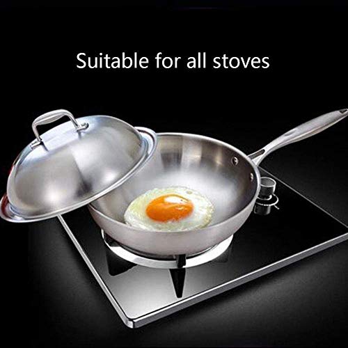 CTCOIJRN 32 cm großer antihaftbeschichteter Edelstahl-Wok mit Edelstahldeckel, geeignet for alle Herdarten, einschließlich Induktionsgriffen 5 CTCOIJRN 32 cm großer antihaftbeschichteter Edelstahl-Wok mit Edelstahldeckel, geeignet for alle Herdarten, einschließlich Induktionsgriffen