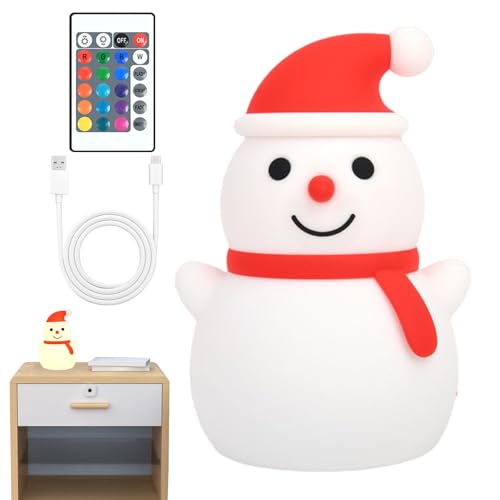 Uhngw Lampe de Noël | Lanterne LED de Table - Mignon Doux Silicone Lampe Tactile - Pour La Chambre d'La Maternelle La Chambre Le Salon Le Dortoir