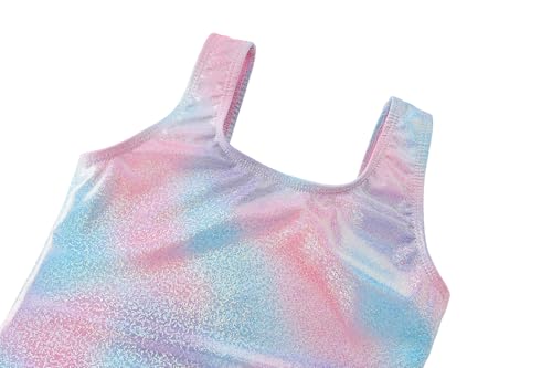 Image of Toddler Swimsuit Girl One Piece Rash Guard Tankini Bathing Suit Little Girls Sleeveless Quick Dry Swimwear 4-8 Years