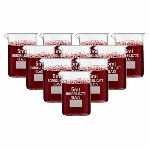 Image of VVS Borosilicate Glass Beaker 5ml pack of 10 of For School College, Lab Laboratry and professional use