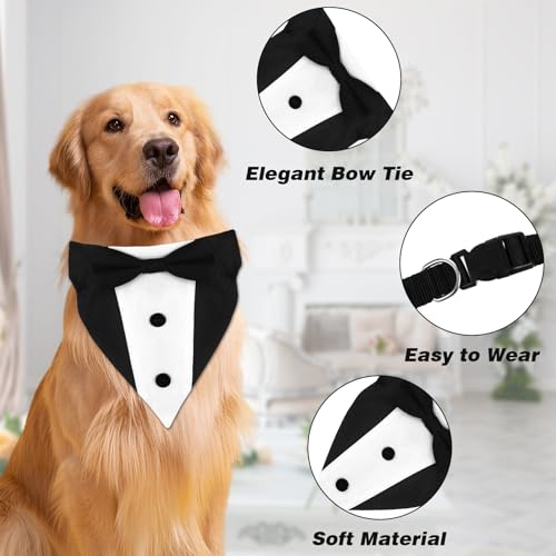 Qianyu Roupa formal para cães, smoking, casamento, bandana, com gravata borboleta, noivado, aniversá
