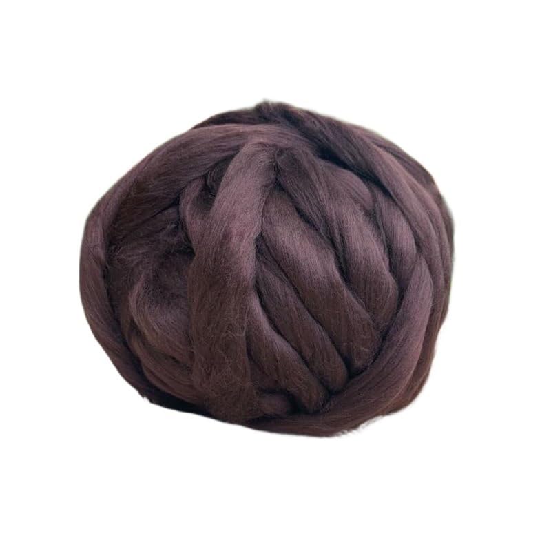 Hilo de lana suave de 1000 g for tejer a mano, mantas de punto, hilos gruesos, hilo for coser, tejer a mano(Brown)