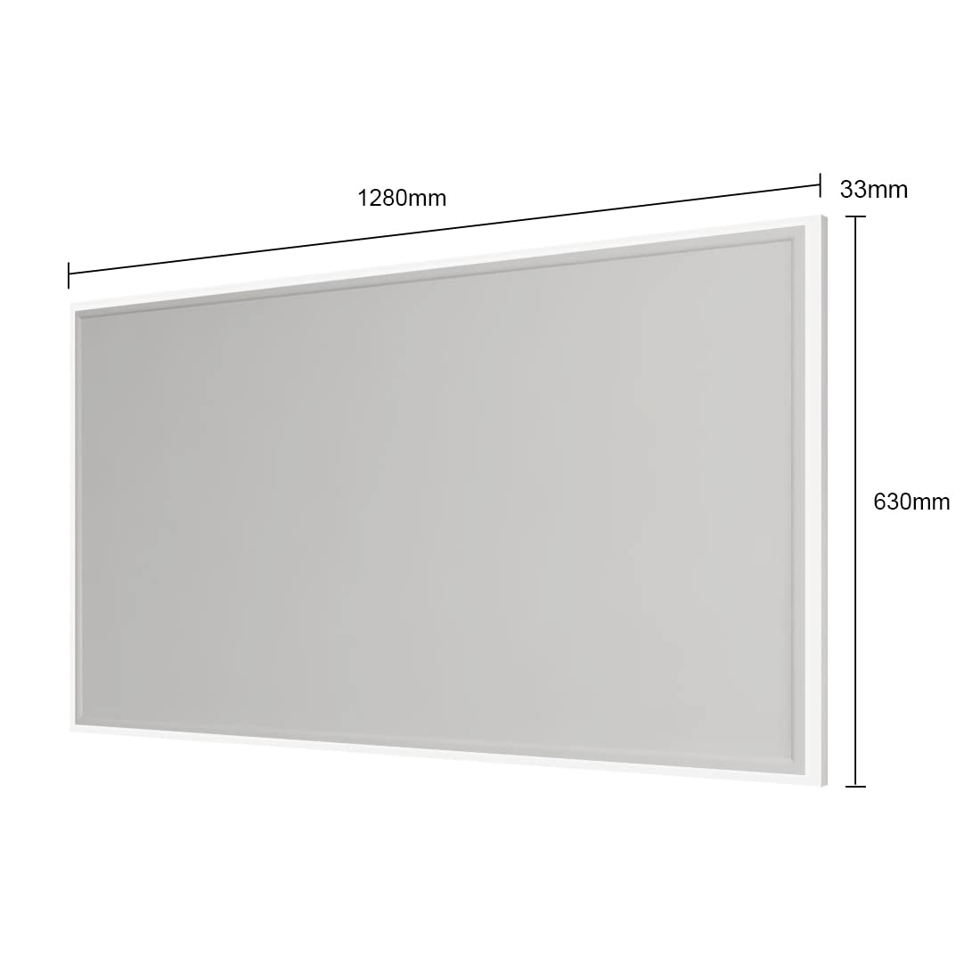 Infrarot Deckenheizung 840 Watt mit LED Beleuchtung, Thermostat & App Steuerung 128x63cm