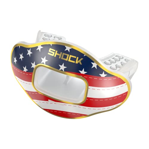 Shock Doctor Football Lip Guard Mouthpiece with Strap – Breathable, Wide Opening – Adult & Youth OSFA by Shock Doctor - Used condition - US$24.44