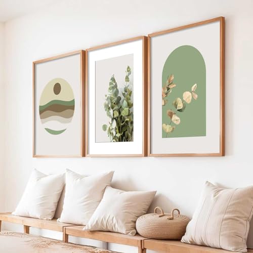 Image of HOTHOUSE Abstract Painting Wall Art Home Decoration Paintings With Frame For Living Room Bed Room Hotel Wall Decor Digital Reprint Set of 3 (13X17 inch)