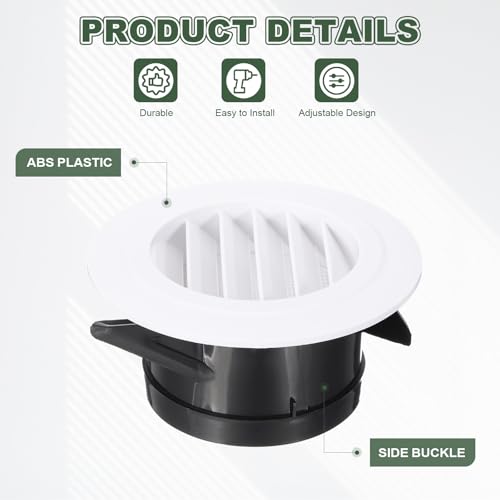 Cubierta de ventilación redonda PATIKIL de 4 pulgadas para eliminar el vapor en baños y cocinas 4