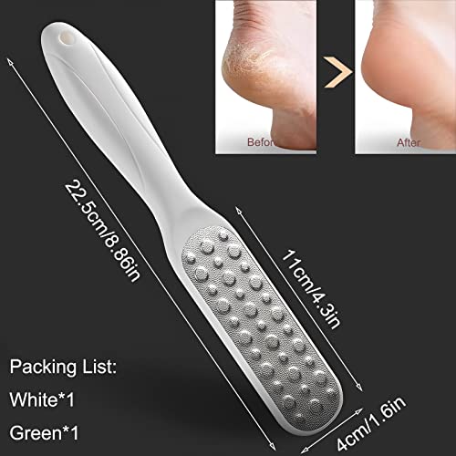 2 Pcs Double Sided Multidirectional Nickel Foot File Callus Remover Heel Scraper Foot Scrub Care Tool to Remove Rough Cracked Corns Smoothing Hard Skin