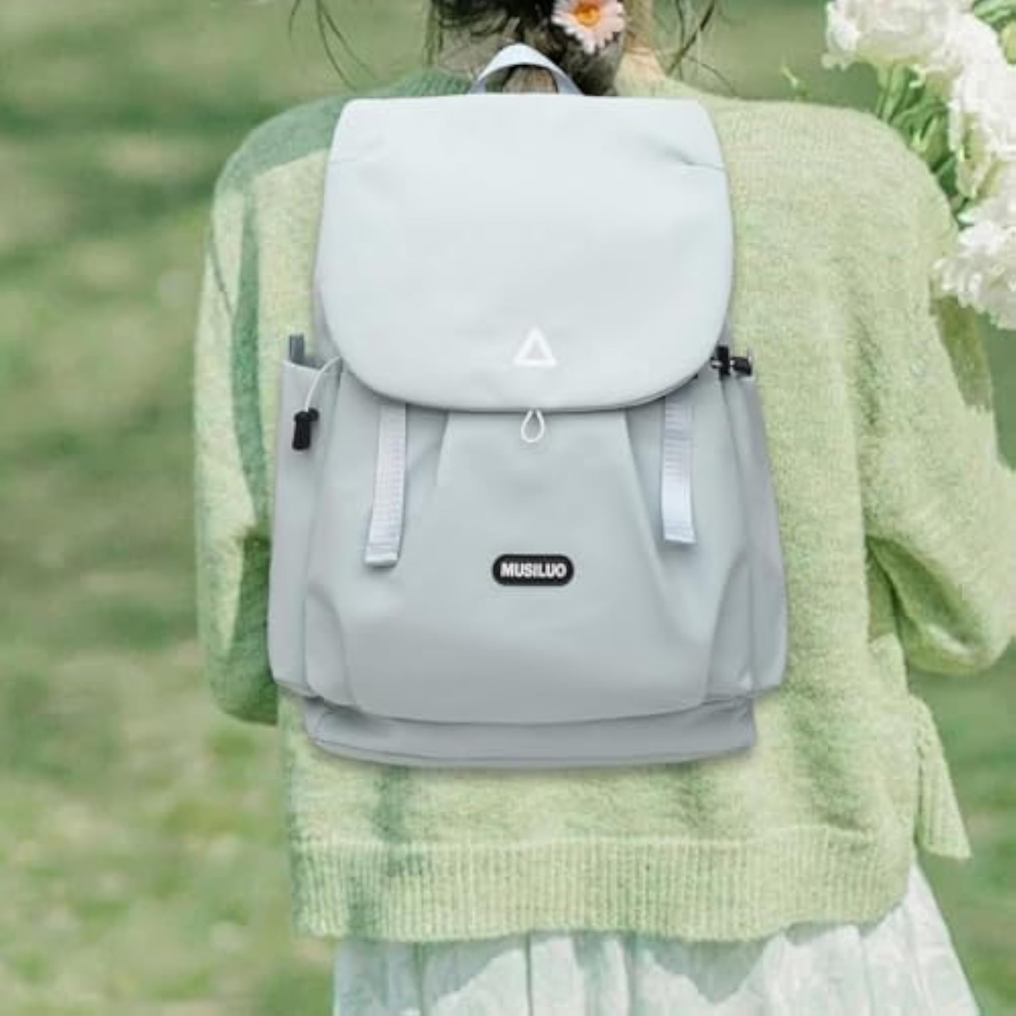 Travel Backpack Multifunctional Nylon Rucksack for Camping, Light Blue