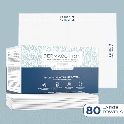 Image of 100% Pure Cotton Face Towels - 240 Count Large Disposable Wash Cloths for Face Washing, Makeup Removal & Acne Care | Ultra Soft, Hypoallergenic & Fragrance-Free