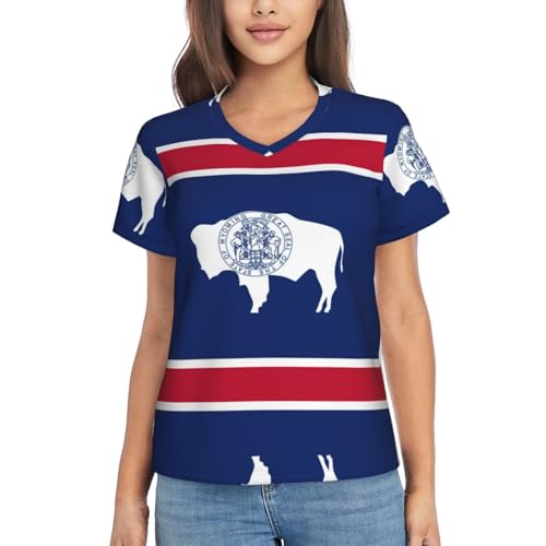 T-shirt sport femme col V Wyoming manches courtes respirant
