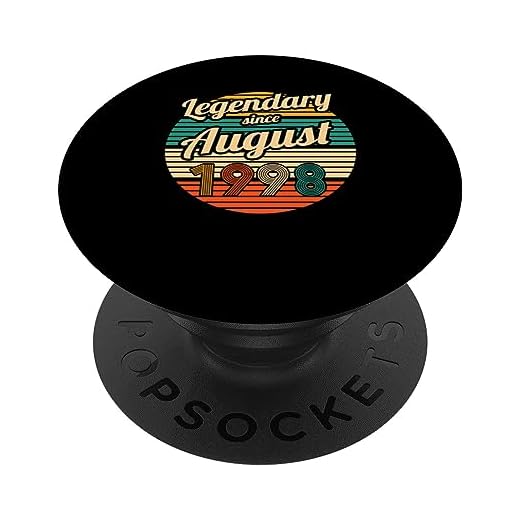 Legendario desde agosto de 1998 para hombres de 25 cumpleaños PopSockets PopGrip Intercambiable