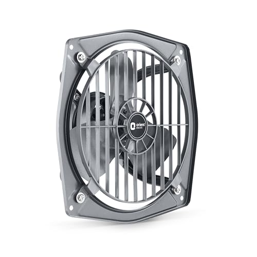 Orient Electric Hill Air 225mm Electric Exhaust Fan for Bathroom and Kitchen | Front-guard and Powder-coated Body | 2-year Warranty (Dark Grey)